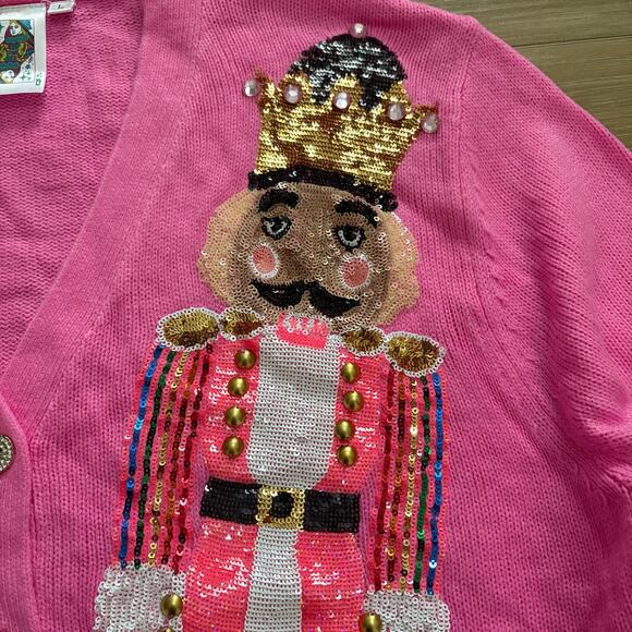 Queen of Sparkles Pink Nutcracker Cardigan L - Picture 5 of 10